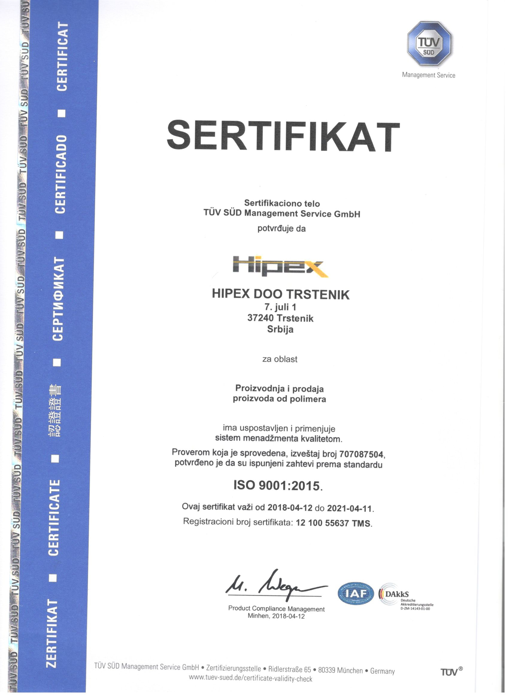 ISO_standard_hipex_doo_trstenik