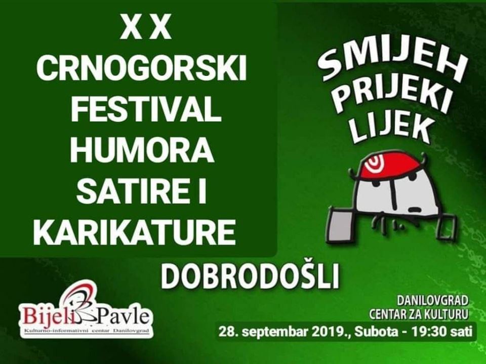 plakat XX crnogorski festival humora satire i karikature 2019 danilovgrad
