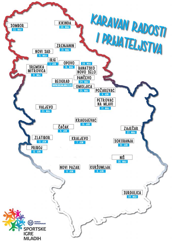 plakat sportske igre mladih 2019 karavan radosti i prijateljstva