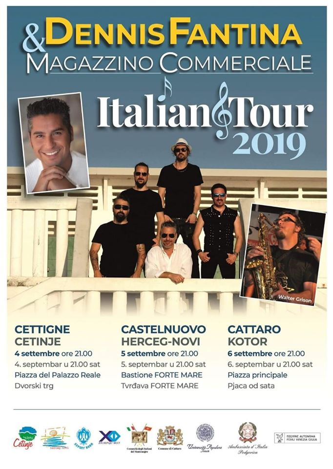 plakat vece italijanske muzike 2019 dennis fantina i magazzino commerciale