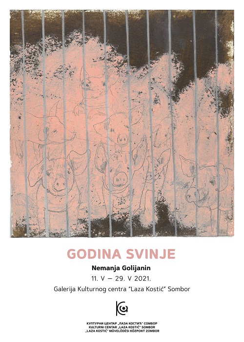 plakat-izlozba-slika-godina-svinje-nemanja-golijanin-2021-sombor